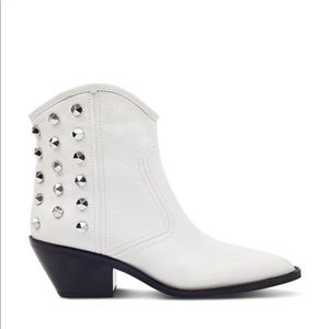 White studded booties